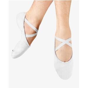 Bloch Men's Pump Split Sole Canvas Ballet Slipper Shoe White 11.5 Wide New